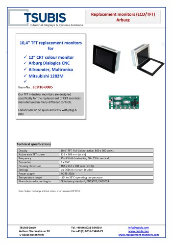 Replacement monitors (LCD/TFT)  Arburg