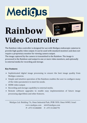 Rainbow Video Processor Temporary Data Sheet