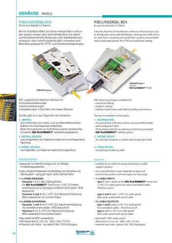 MINI UNIVERSAL BOX for up to 6 channels ( 12 fibers)