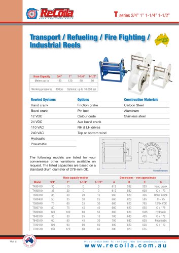 T series HYDRAULIC motor driven hose reels