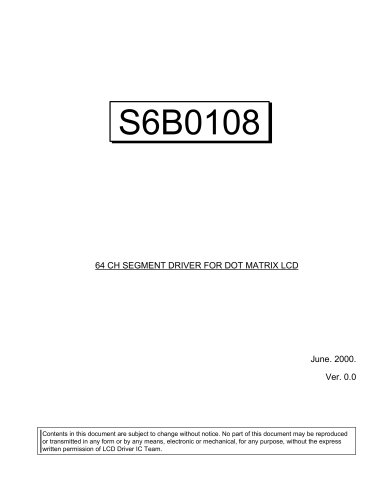 Samsung S6B0108 LCD Driver