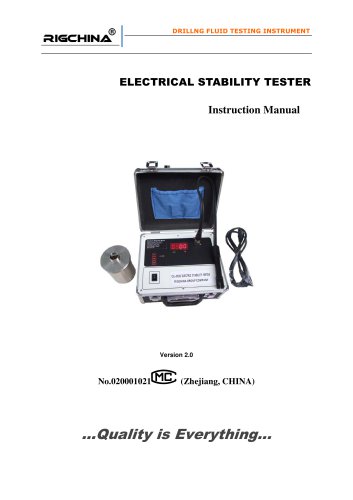 RIGCHINA-Electrical Stability tester |Model ETC | Recommended Practice Standard Procedure for Field Testing Oil-Based Drilling Fluids