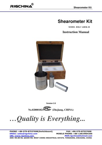 RIGCHINA - Shearometer Kit  RSK-5 & RSK-20 | used for determining the gel strength of drilling muds.