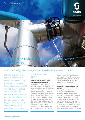 Taking the risk out of steam line valve operations