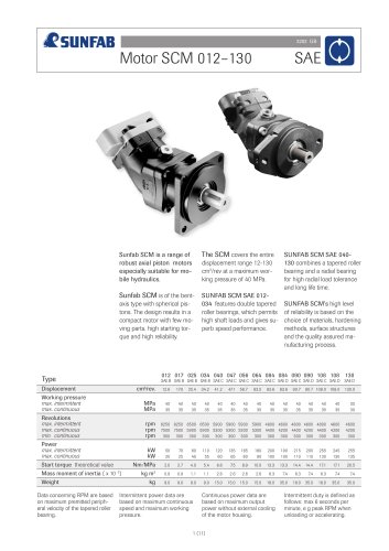 axial piston hydraulic motor SAE