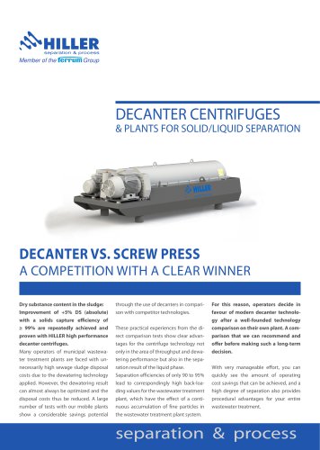 Decanter vs. Screw Press