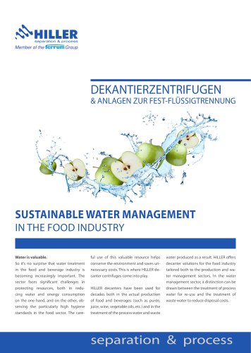 Water Management in the Food Industry