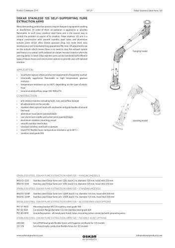 Oskar stainless steel arms 125 series