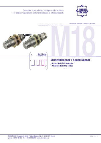 Sensor: 1-Channel M18 Stainless steel series