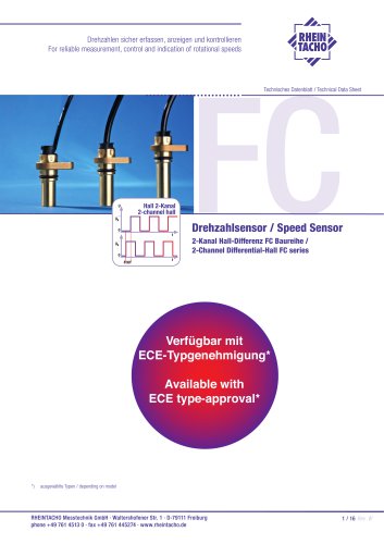 Sensor: 2-Channel Differential-Hall FC series