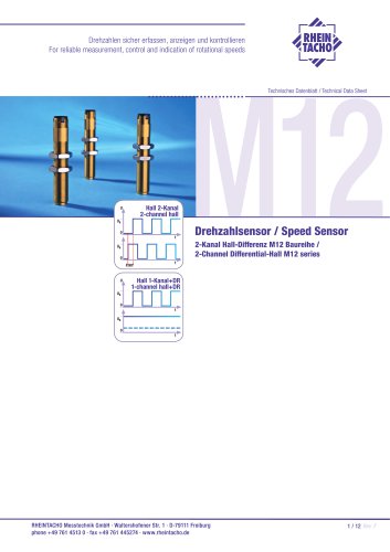 Sensor: 2-Channel Differential-Hall M12 series