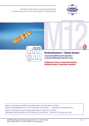 Sensor: 2-Channel Differential-Hall M12 + temp. series