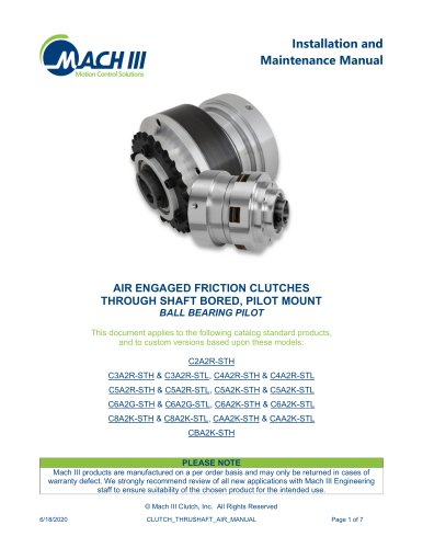 Air Engaged Friction Clutches - Through Shaft