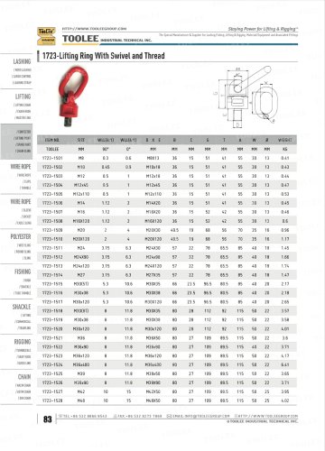 1523 Lifting Swivel Hoist with Bearing and Bolt thread.