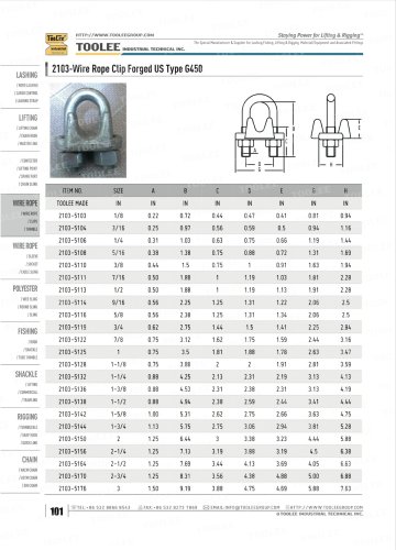 2103 WIRE ROPE CLIPS FORGED US TYPE G450