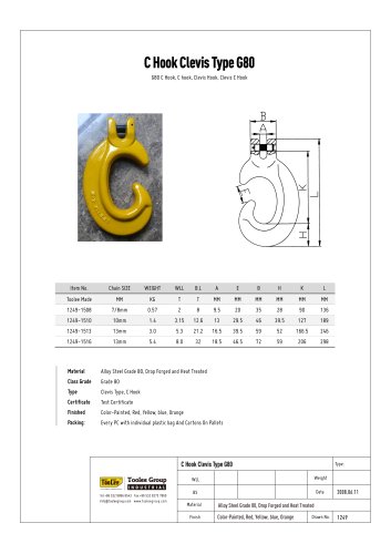 G80 Clevis C Hook