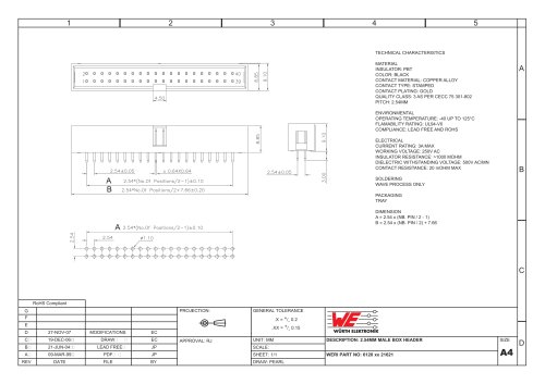 2.54mm Male Box Header WR-BHD