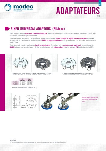 Fixed universal adaptors