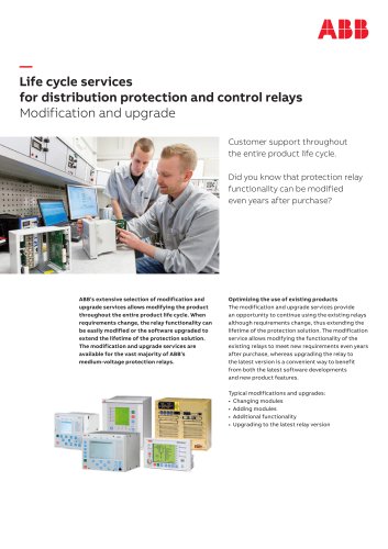 Life cycle services for distribution protection and control relays Modification and upgrade