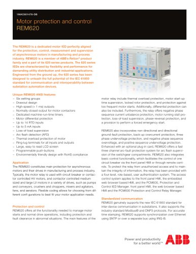 Motor protection and control REM620