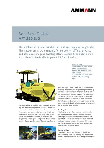 Road Paver AFT 350 E/G: Road Paver Tracked