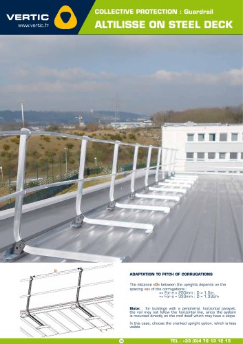 Guardrail on steel deck