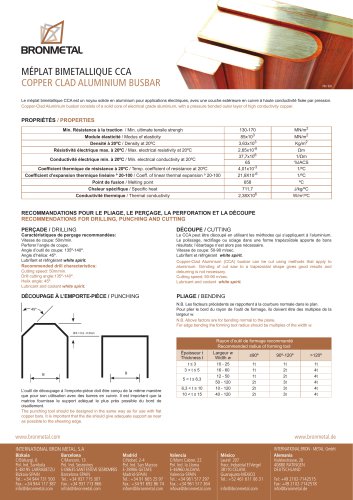 COPPER CLAD ALUMINIUM BUSBAR FR / EN