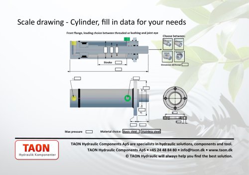 special cylinder flange - thread and bushing choice datasheet