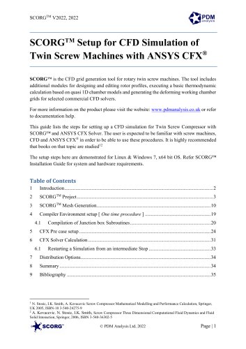 SCORGTM Setup for CFD Simulation of Twin Screw Machines with ANSYS CFX®