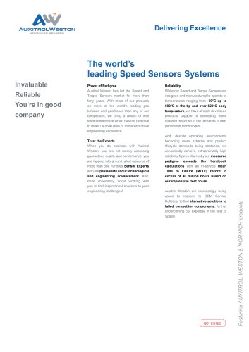 The world’s  leading Speed Sensors Systems