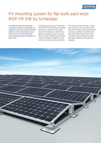 PV mounting system for flat roofs east-west MSP-FR-EW by Schweizer