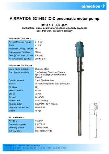 621/495 IC-D Pneumatic Motor Pump