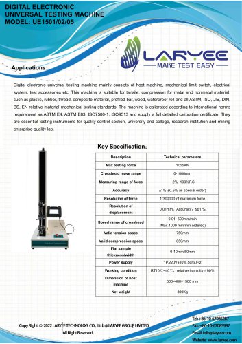 laryee+Digital Electronic Universal Testing Machine+UE15XX series