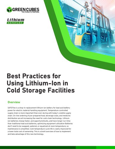 Best Practices for Using Lithium-Ion in Cold Storage Facilities