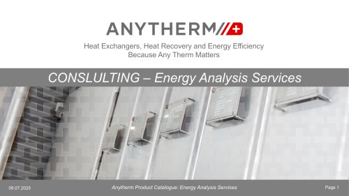 Anytherm Energy Analysis Services (Energy Consumption, Efficiency and Saving Measures, CO2 Redctions)