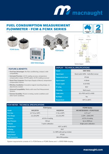 FUEL CONSUMPTION MEASUREMENT  FLOWMETER - FCM & FCMX SERIES