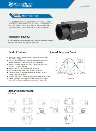 Industrial Camera Machine Vision Inspection MV-GE202GC/M