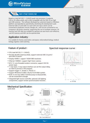 MV-ITAE1000C M 10MP Smart Industrial Camera with Advanced Vision Features