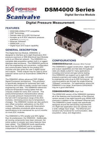 Model -RAD4000 Ethernet Pressure Measurement System