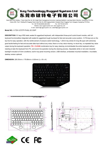 K-TEK-V275TP-FN-BL-SC-DWP