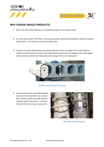 WHY CHOOSE SAVIOLI PRODUCTS