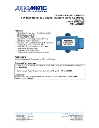 1 Digital Signal to 2 Digital Outputs Valve Controller