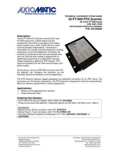 20 PT1000 RTD Scanner