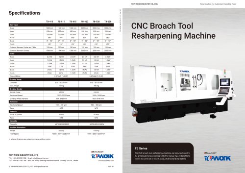 CNC Broach Tool Resharpening Machine