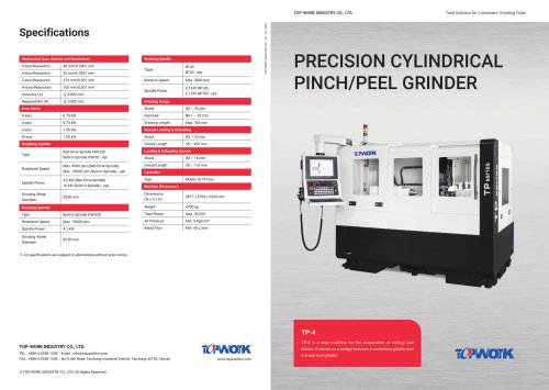 PRECISION CYLINDRICAL PINCH/PEEL GRINDER