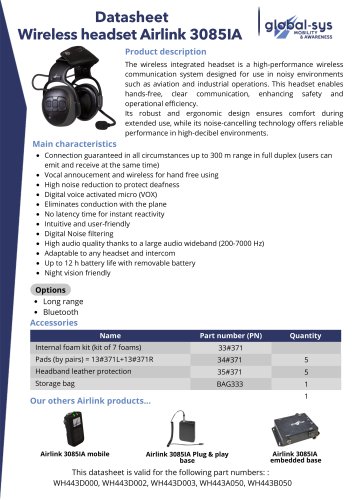 Wireless headset Airlink 3085IA