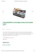 Lathe 460x2000 mm with digital readout and variable speed