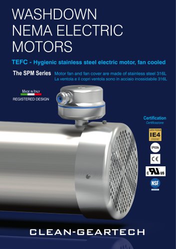 WASHDOWN NEMA ELECTRIC MOTORS The SPM Series