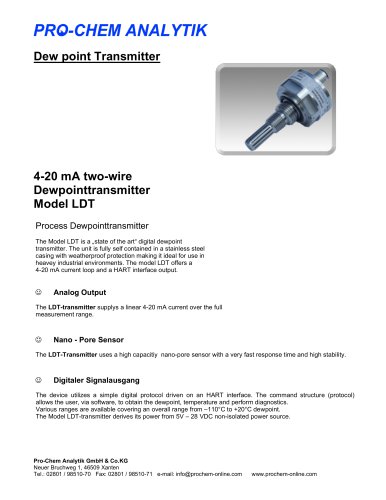Product data sheet LDT