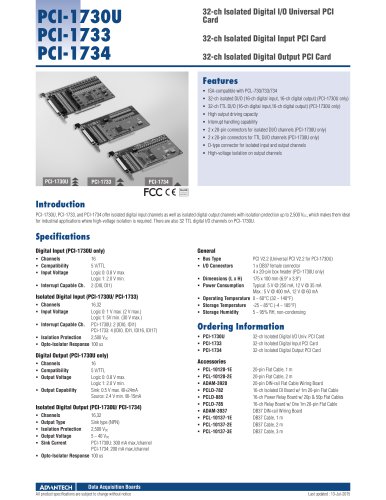 PCI-1730U PCI-1733 PCI-1734
